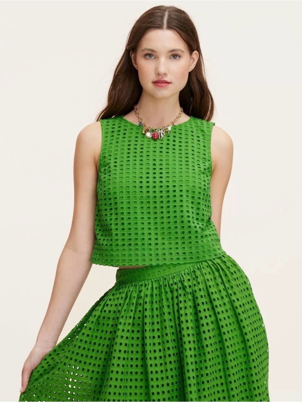 NWT Kate Spade X Target Sleeveless Green Eyelet Tank Top